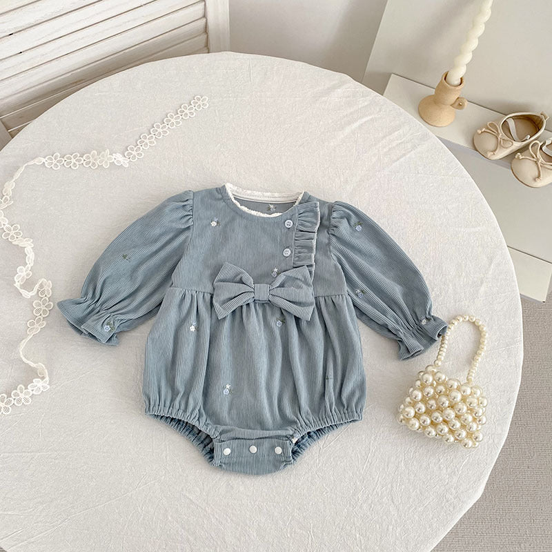 Long Sleeve Bowknot Girls Dress