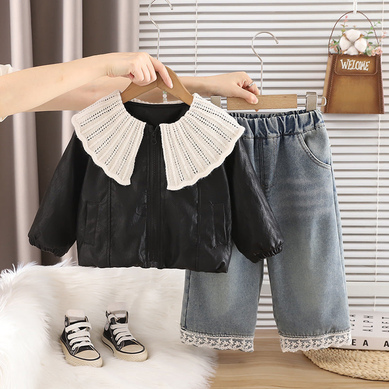 Three-Piece Set with Large Lapel