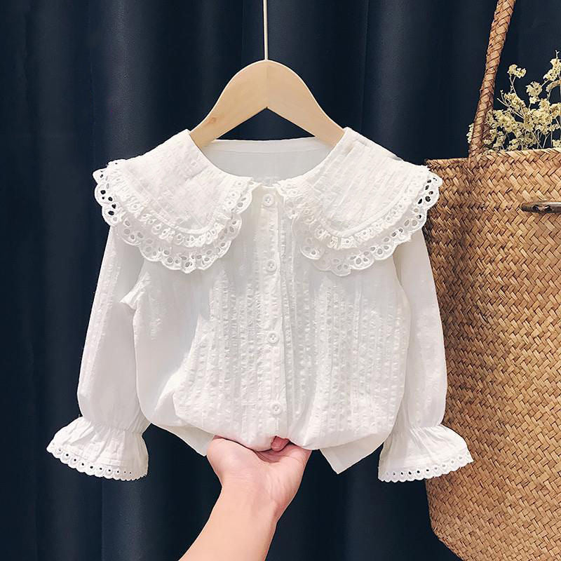 Solid Color Long Sleeve Girls Shirt