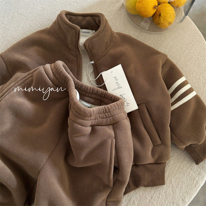 Ollie fleece jacket casual two-piece set
