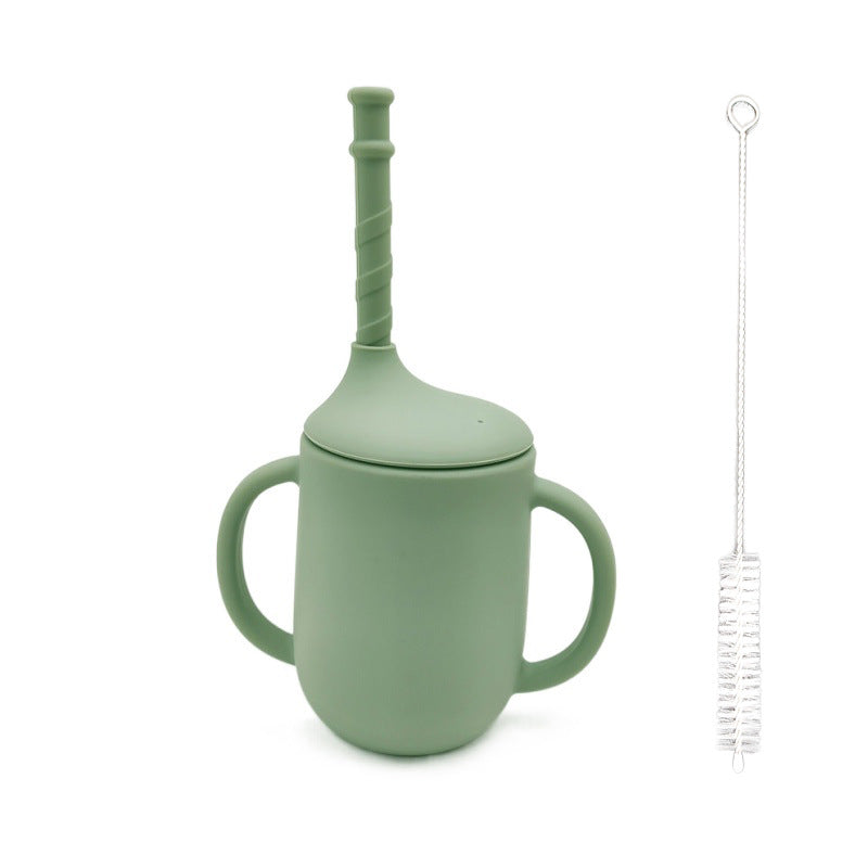 Silicone Baby Learning Drink Cup With Straw