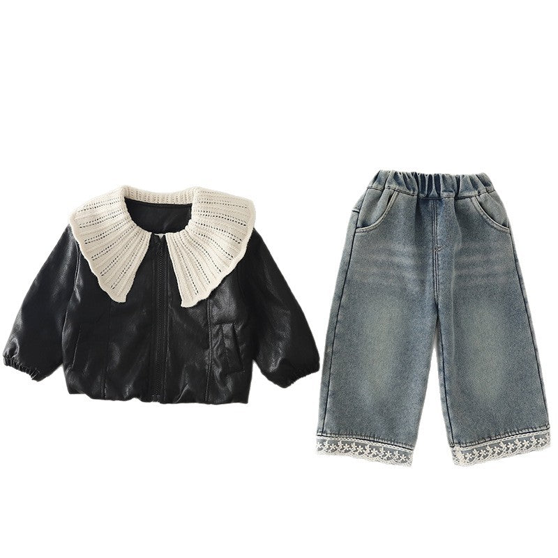 Three-Piece Set with Large Lapel