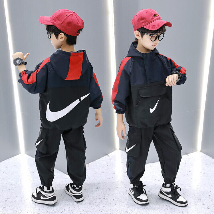 Boys' Spring Two-Piece Sportswear Set  Stylish Kids' Casual Outfit