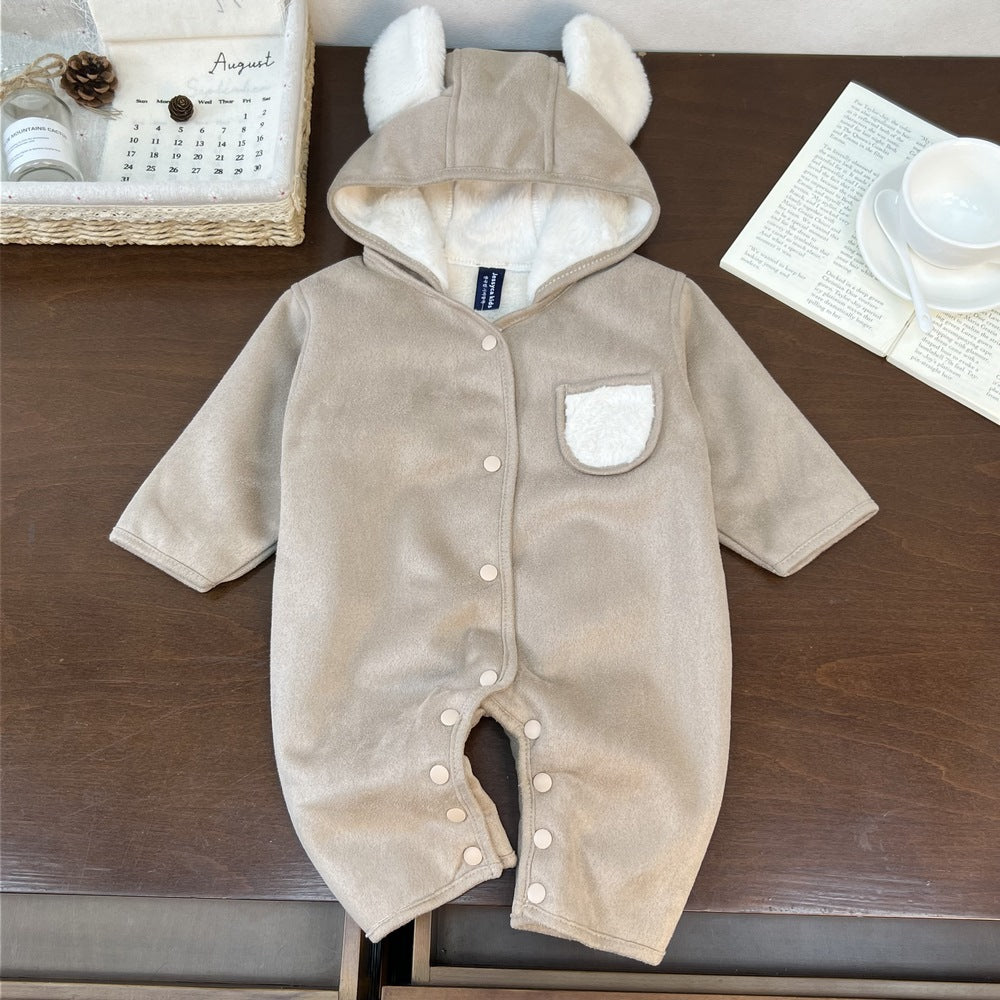 Super cute bear thick outer climbing suit