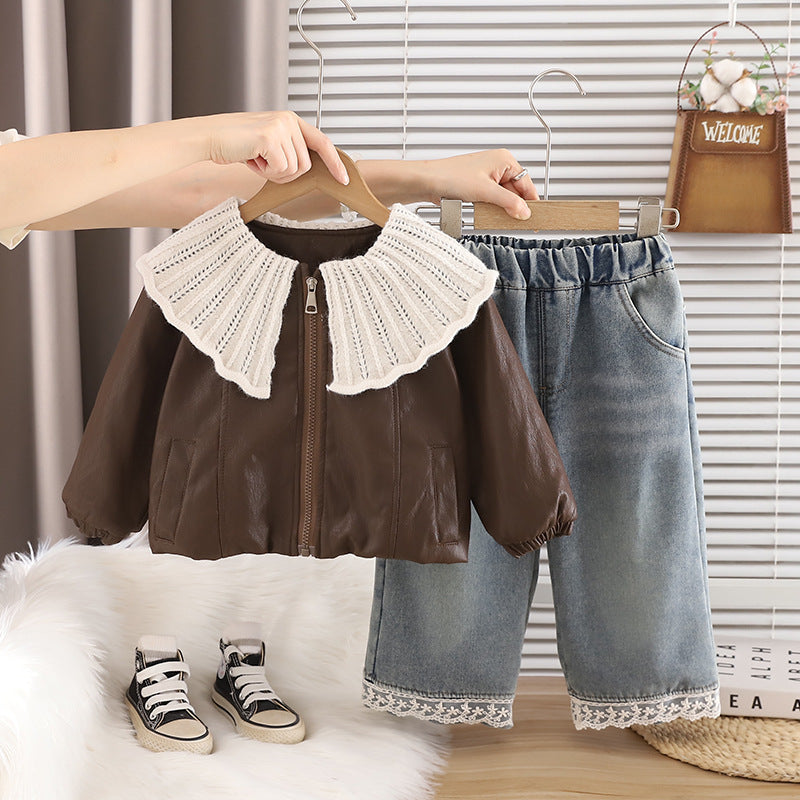 Three-Piece Set with Large Lapel