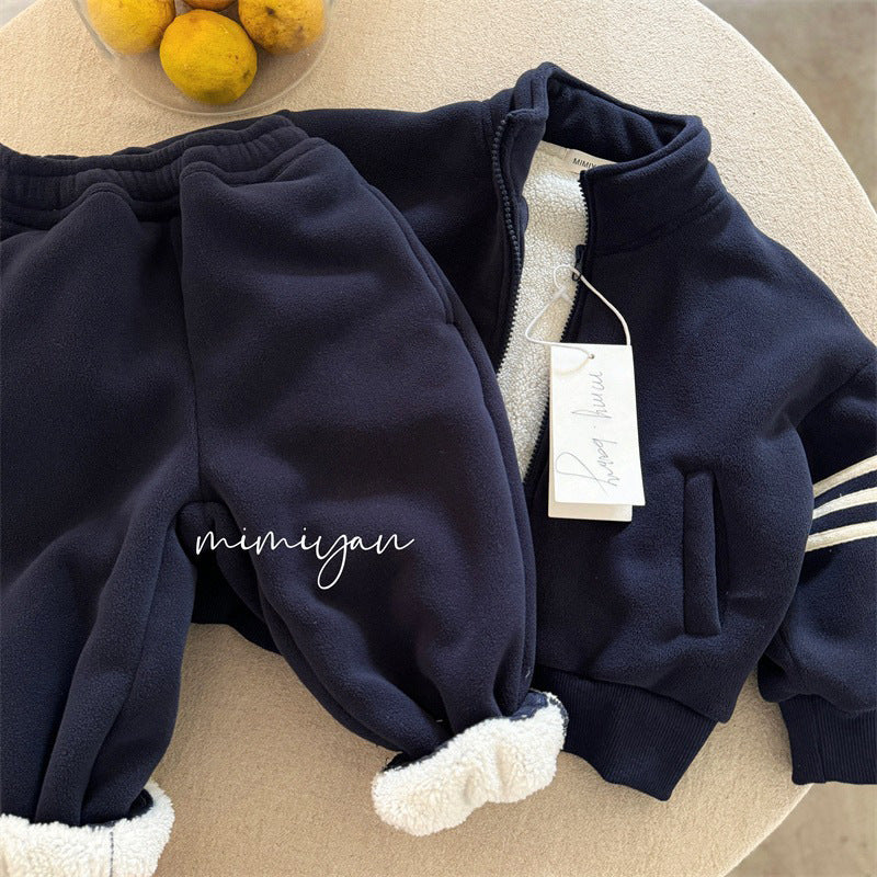 Ollie fleece jacket casual two-piece set