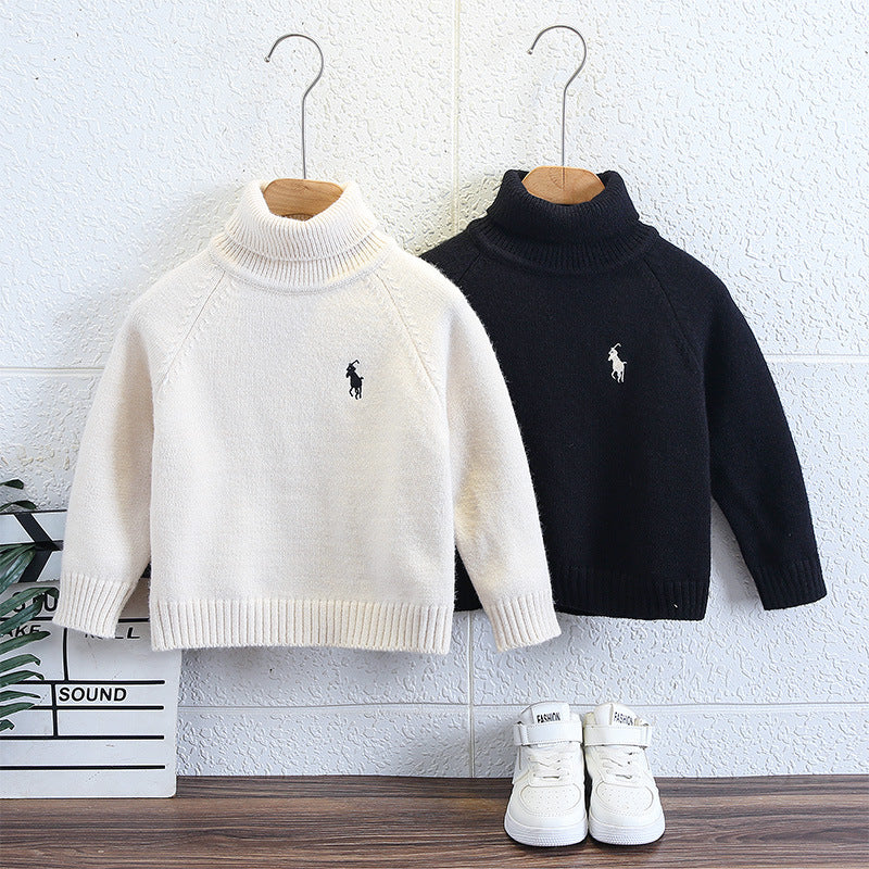 Turtleneck Sweater Autumn Winter Warm Fleece Lined Knitwear