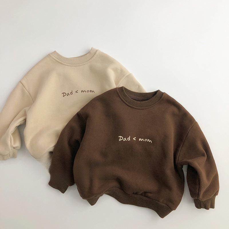 Simple letter casual loose fleece sweatshirt