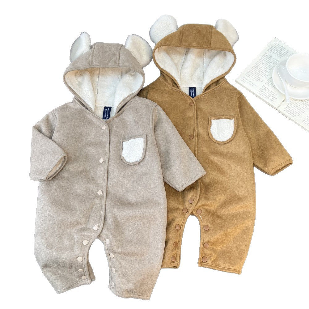 Super cute bear thick outer climbing suit
