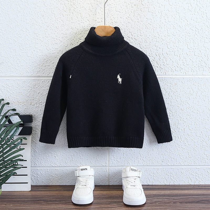 Turtleneck Sweater Autumn Winter Warm Fleece Lined Knitwear