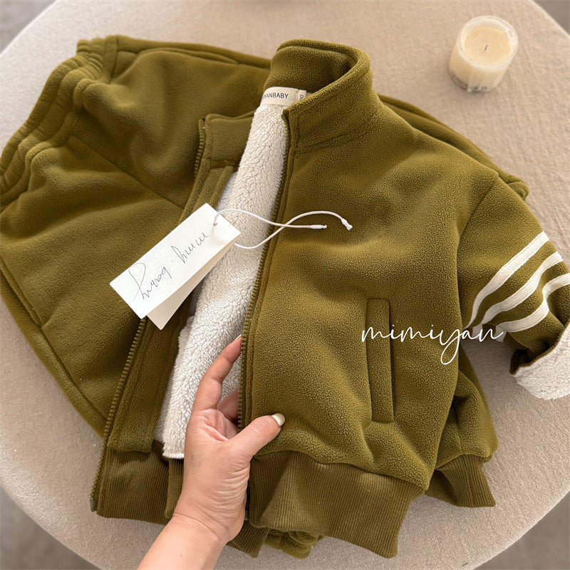 Ollie fleece jacket casual two-piece set