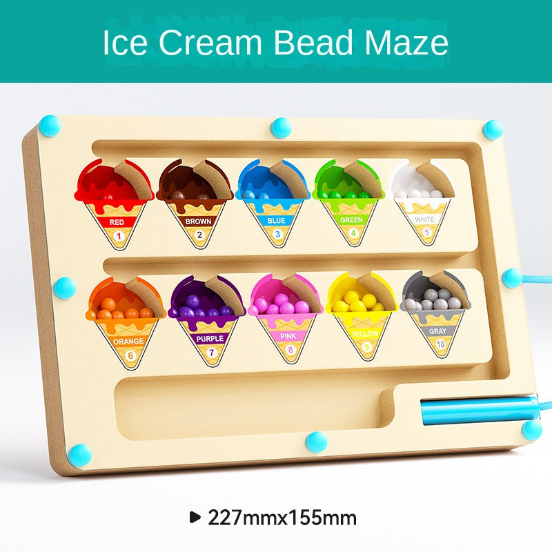 Children's magnetic maze walking ball toy early education for ages 3 to 6 focusing on using pens wooden ball puzzle toy