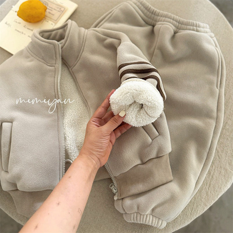Ollie fleece jacket casual two-piece set