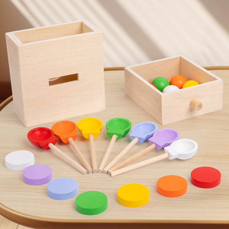 7-color pitching coin drawer box color classification matching puzzle toy