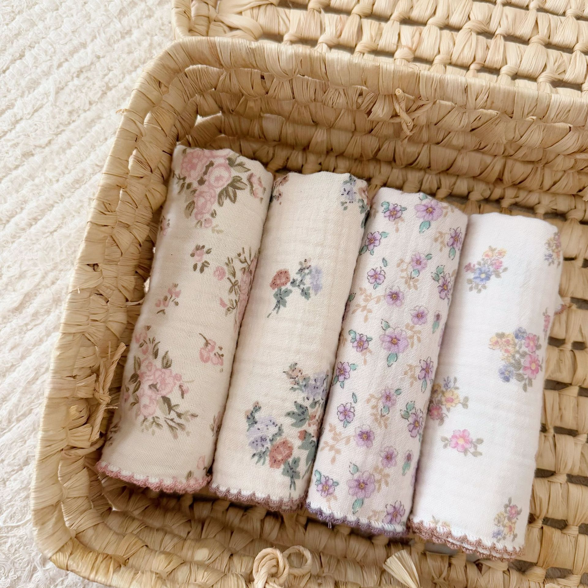 Floral Cotton Towel Set 4-pieces