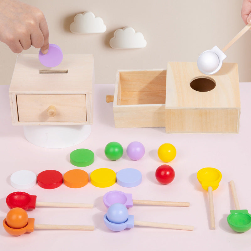 7-color pitching coin drawer box color classification matching puzzle toy