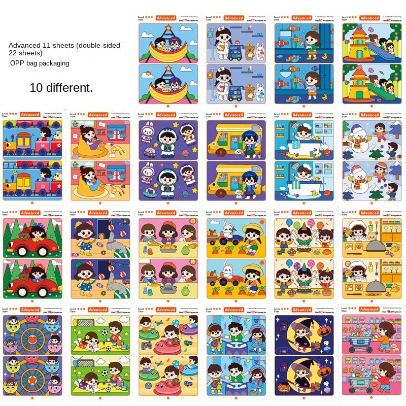 Focus Training Spot the Difference Card Game Educational Toy for Early Childhood Development