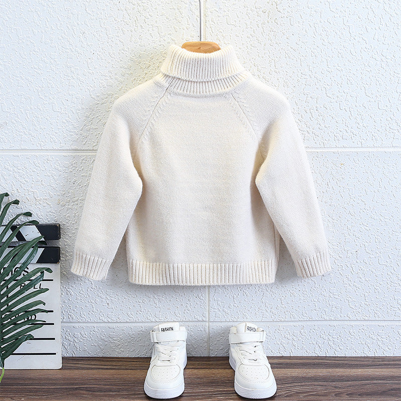 Turtleneck Sweater Autumn Winter Warm Fleece Lined Knitwear