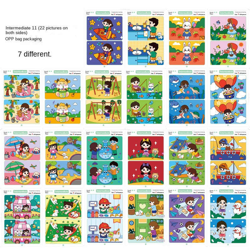 Focus Training Spot the Difference Card Game Educational Toy for Early Childhood Development