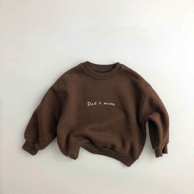 Simple letter casual loose fleece sweatshirt