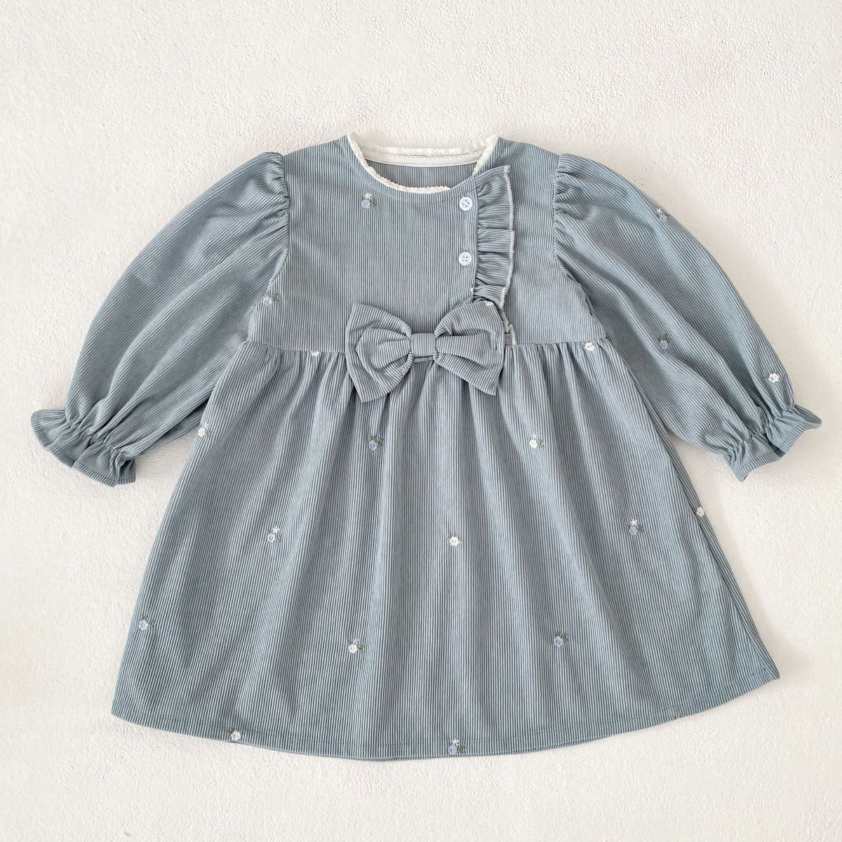 Long Sleeve Bowknot Girls Dress