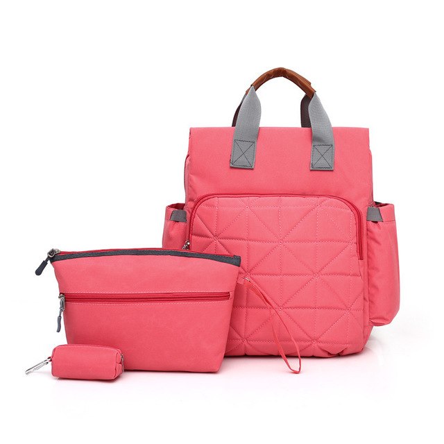 3pcs/set Baby Diaper Bag Suits For Mom Mother Mummy Maternity Bag Fashion Zipper Nappy Bags Set for Stroller Coin Pocket Handbag