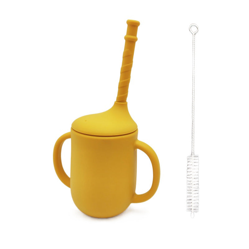Silicone Baby Learning Drink Cup With Straw