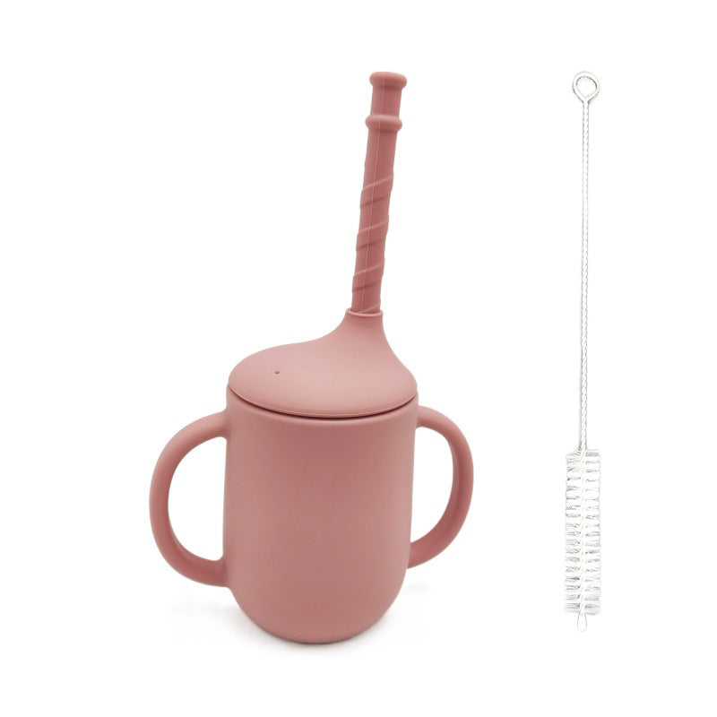 Silicone Baby Learning Drink Cup With Straw