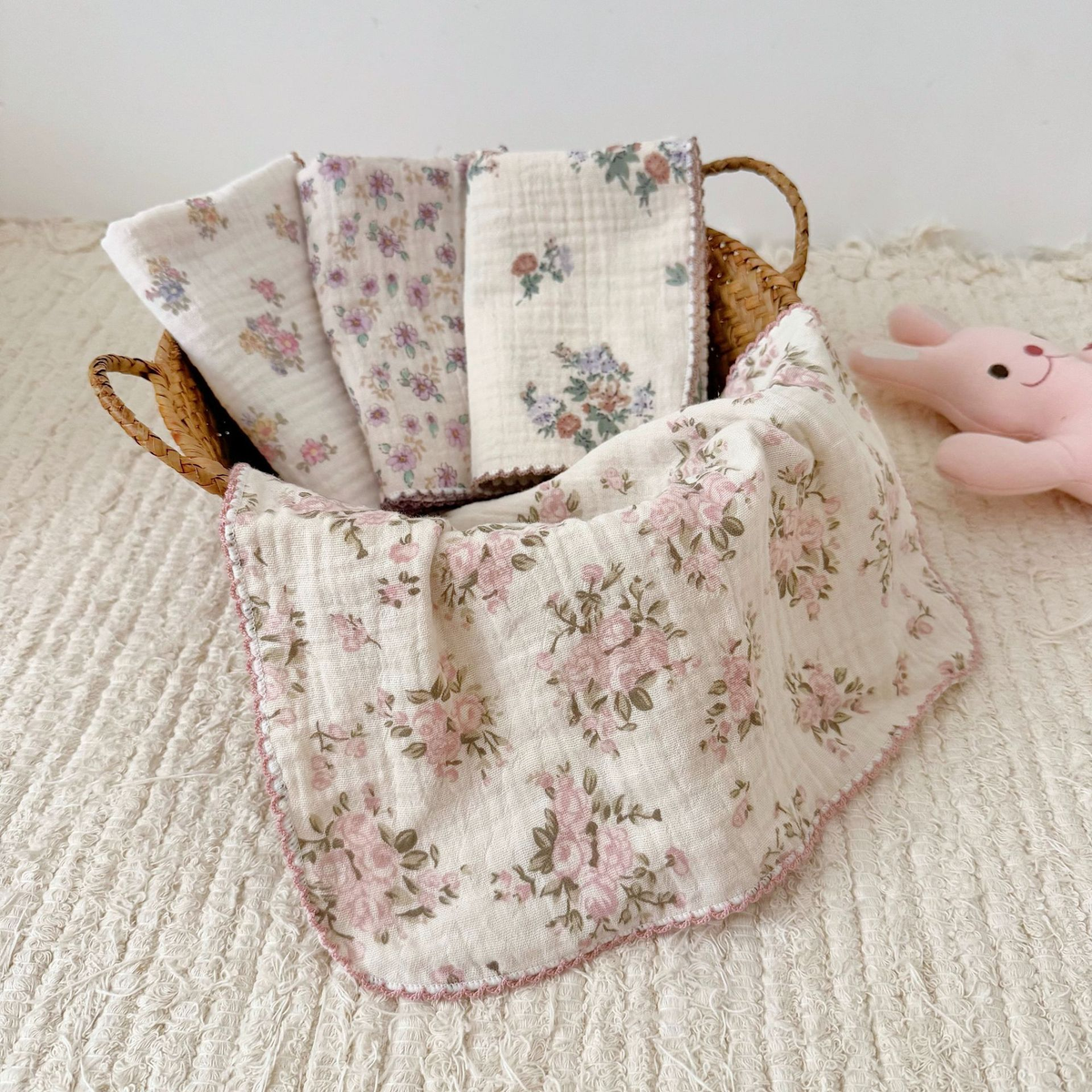 Floral Cotton Towel Set 4-pieces