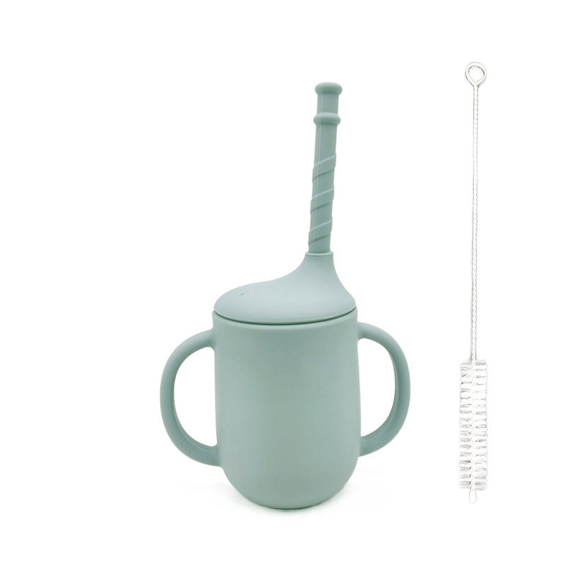 Silicone Baby Learning Drink Cup With Straw