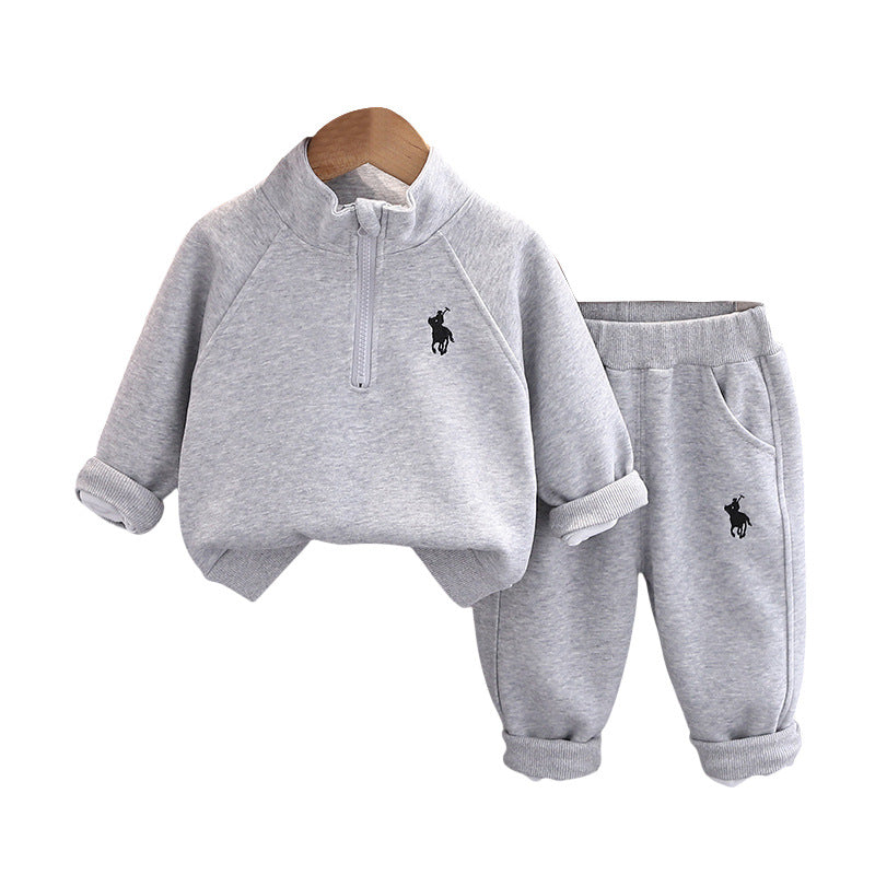 Toddler Boys Girls Letter  Horse Print Sweatshirt Two-Piece Set