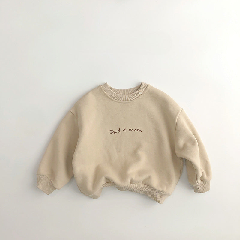 Simple letter casual loose fleece sweatshirt