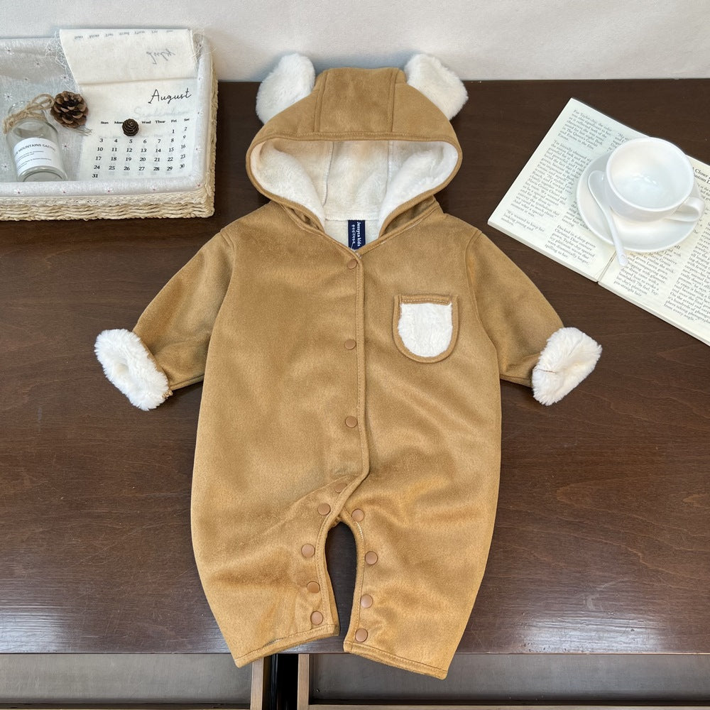 Super cute bear thick outer climbing suit