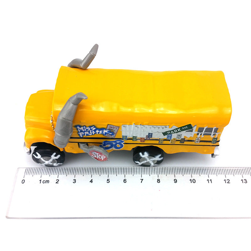 Cars 3 alloy toy car Bull Demon King School Bus Crazy Mais Yellow Horn