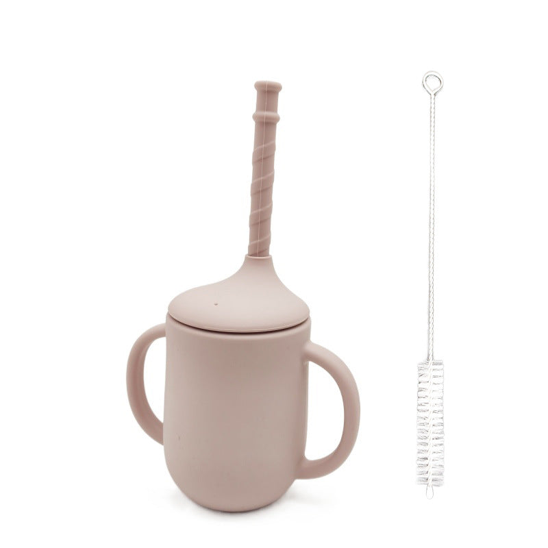 Silicone Baby Learning Drink Cup With Straw
