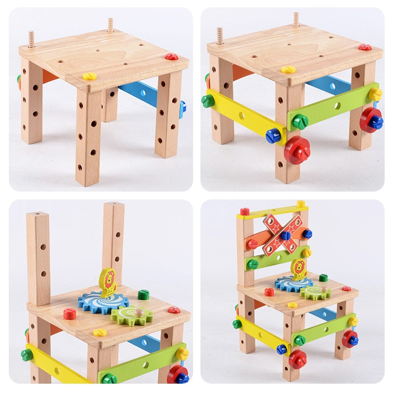 Wooden Assembling Chair Montessori Toys