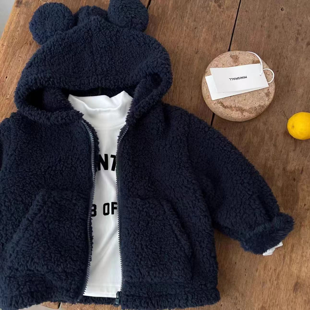 Children's solid color zipper sweater jacket