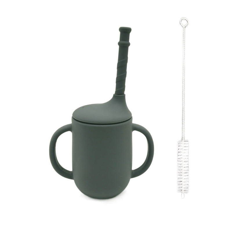 Silicone Baby Learning Drink Cup With Straw