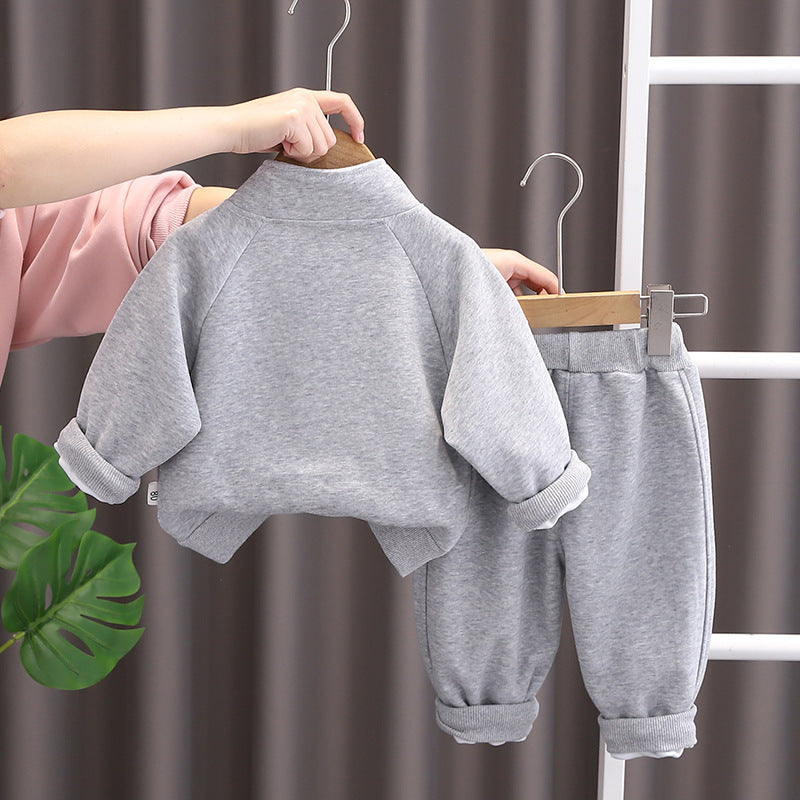 Toddler Boys Girls Letter  Horse Print Sweatshirt Two-Piece Set