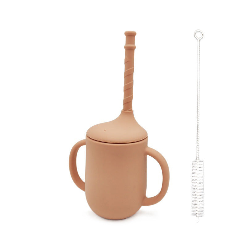 Silicone Baby Learning Drink Cup With Straw