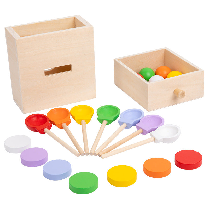7-color pitching coin drawer box color classification matching puzzle toy