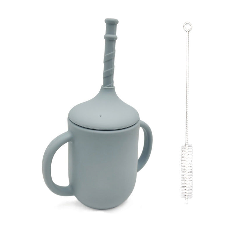 Silicone Baby Learning Drink Cup With Straw