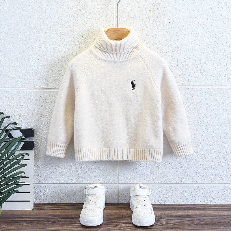 Turtleneck Sweater Autumn Winter Warm Fleece Lined Knitwear