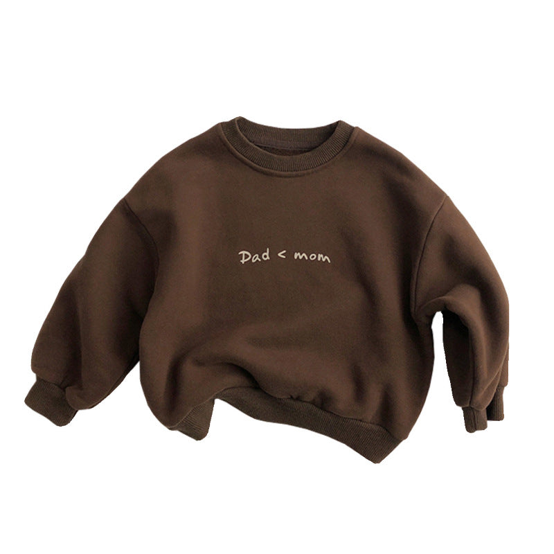 Simple letter casual loose fleece sweatshirt