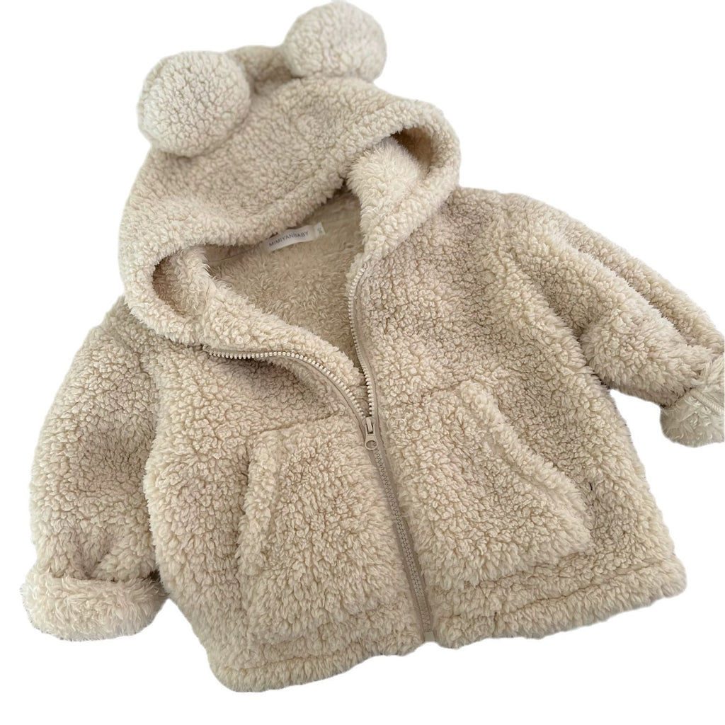 Children's solid color zipper sweater jacket