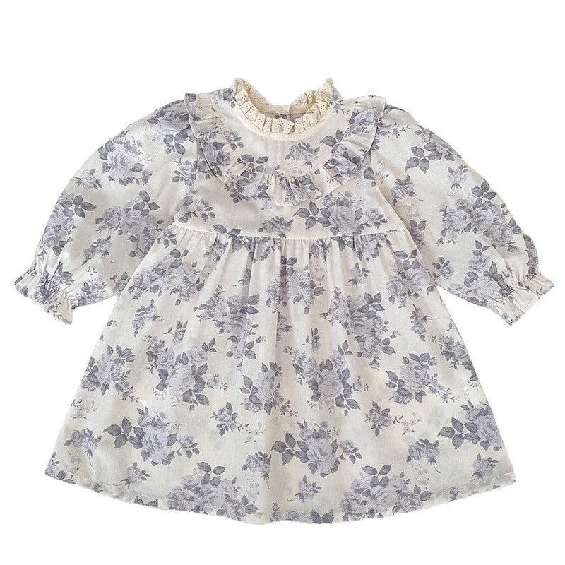 Floral Print Long Sleeve Princess Dress
