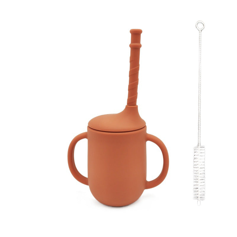Silicone Baby Learning Drink Cup With Straw