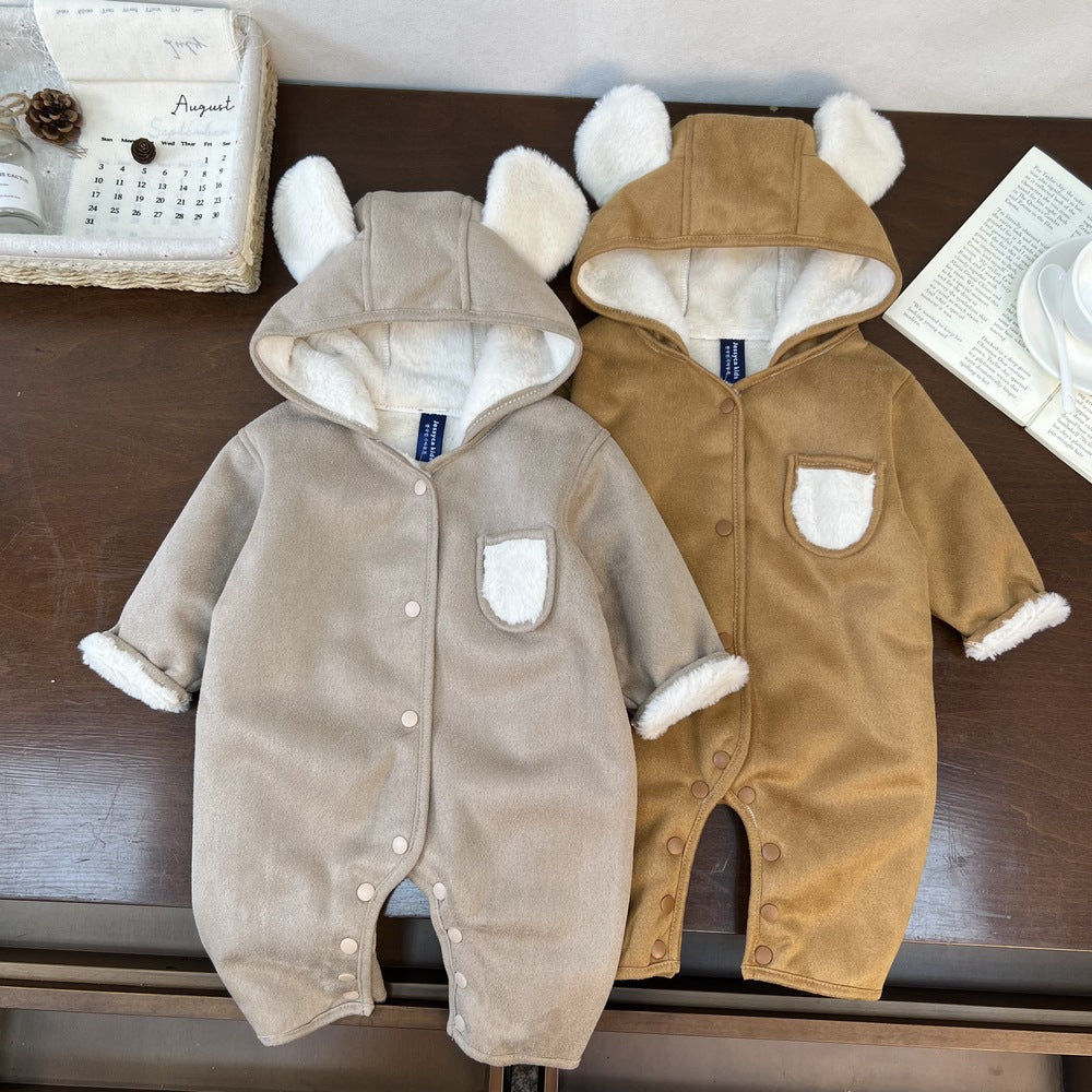 Super cute bear thick outer climbing suit