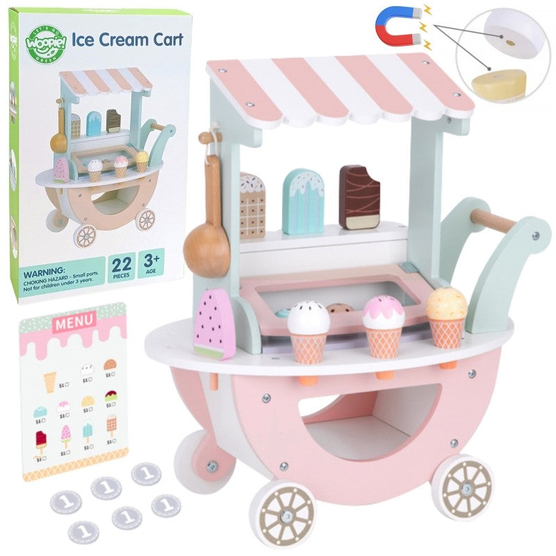 Wooden Ice Cream Shop With Cart