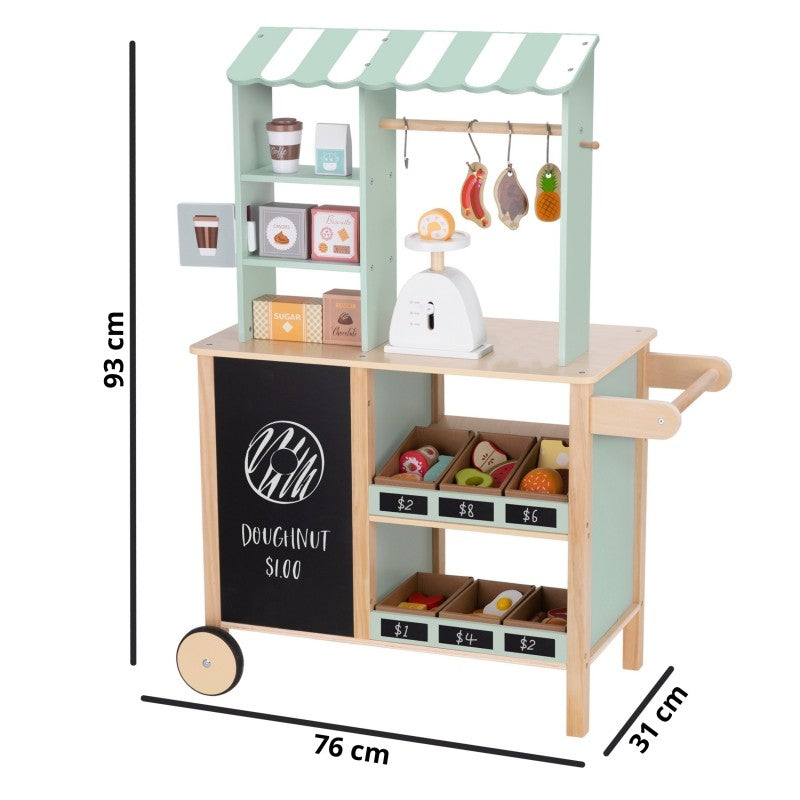 Large Multifunctional Wooden Food Truck Stand, 73 pcs
